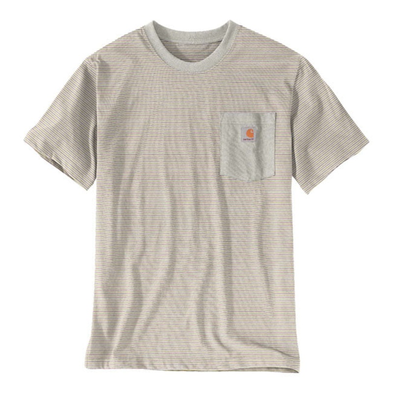 Carhartt Relaxed Pocket Stripe Short Sleeves T-Shirt Malt / Apple Butter