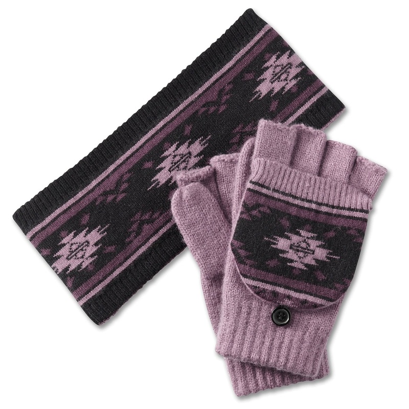 Harley-Davidson Women’s Ear Warmer & Fingerless Glove Mitten Cover Gift Set, Wistful Mauve 97681-25VW