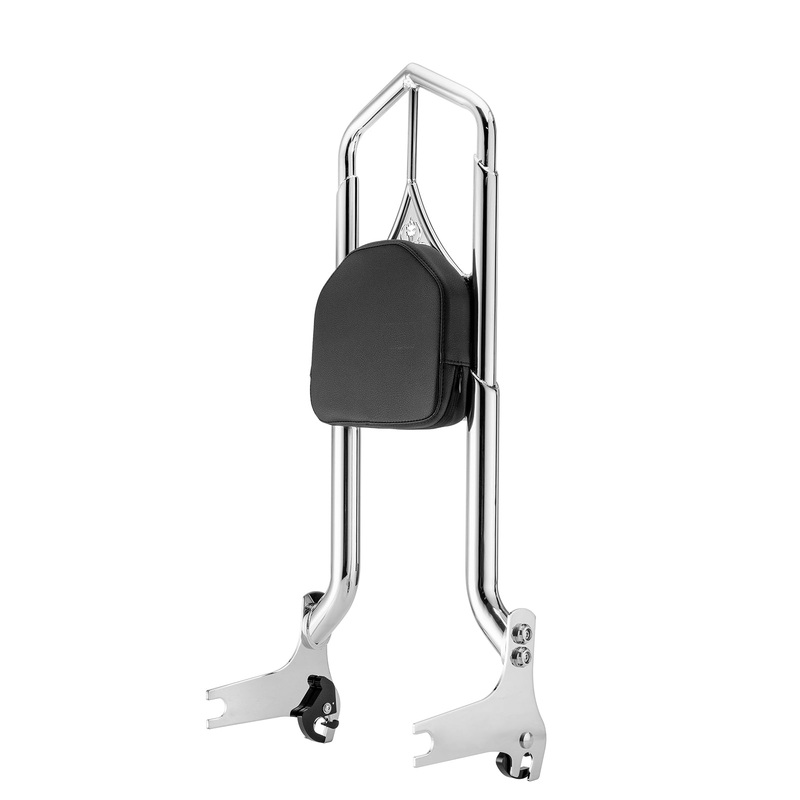 1997-2008 Harley Touring Road King Electra Glide Chrome Solid Steel Throne Passenger Sissy Bar Backrest