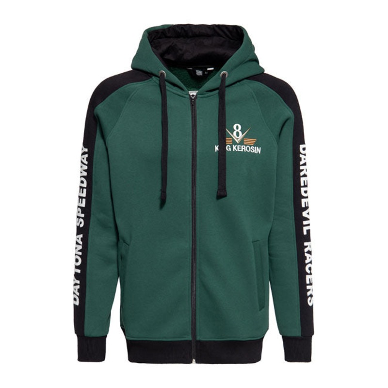 King Kerosin Speedway Hoodie Smoke Green / Black