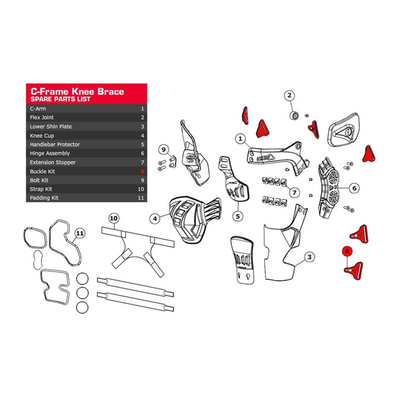 Leatt Buckle Kit C-Frame – Carbon Pair