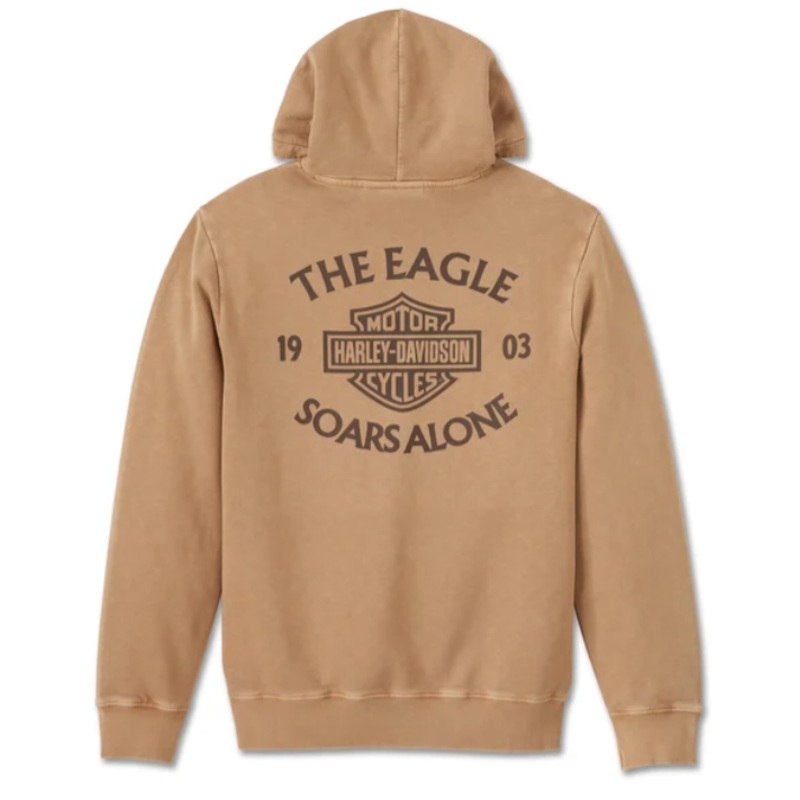 Genuine H-D Eagle Soars Alone Slub Hoodie – Tannin 96002-25VM