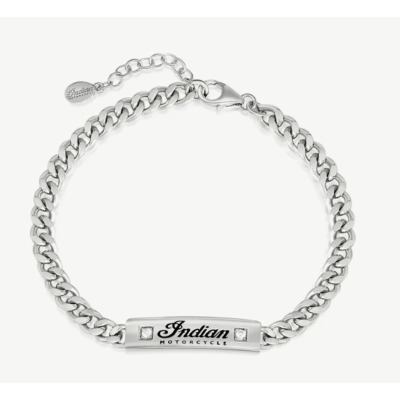 Indian Motorcycle Script Bracelet with Stones