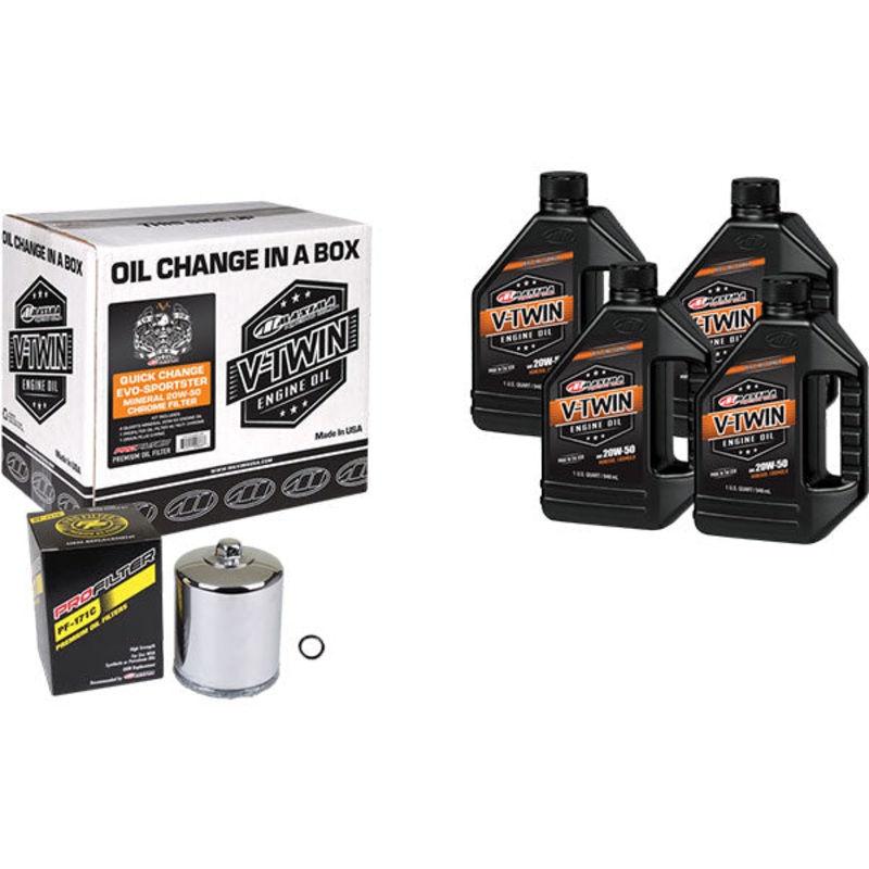 Maxima – Sportster V-Twin Mineral 20W-50 Quick Oil Change Kit
