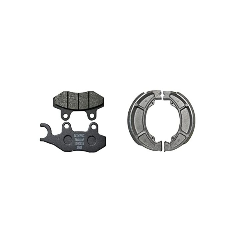 NIKAVI Front & Rear (Combo) Brake Pad + Brake Shoe Set Compatible for Hero Ambition (DP3+BSS04)