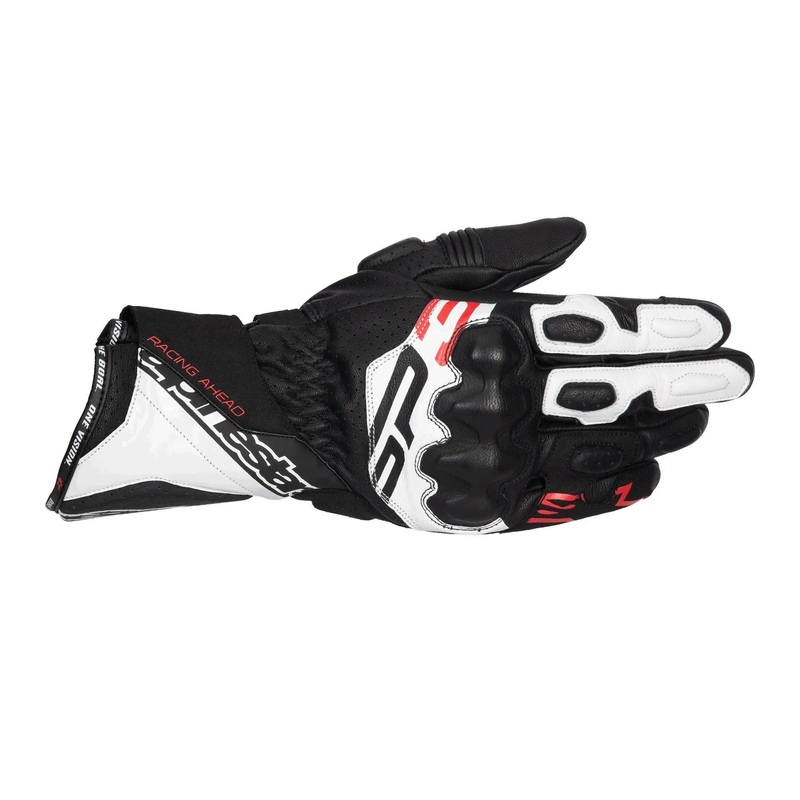 Alpinestars SP-3 Leather Gloves Black / White / Fluo Red