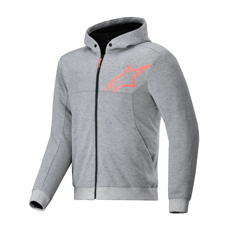 Alpinestars Chrome V2 Sport Hoodie Grey Heather / Fluo Red