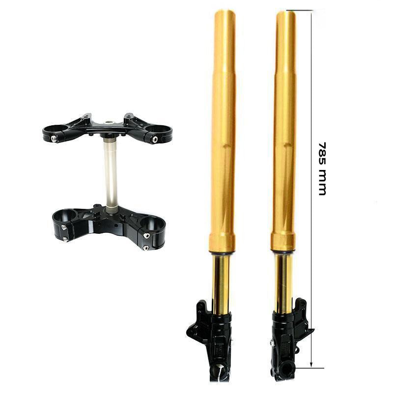 hlins R9T Series USD Standard Height Fork Kit & Triple Clamps – Gold
