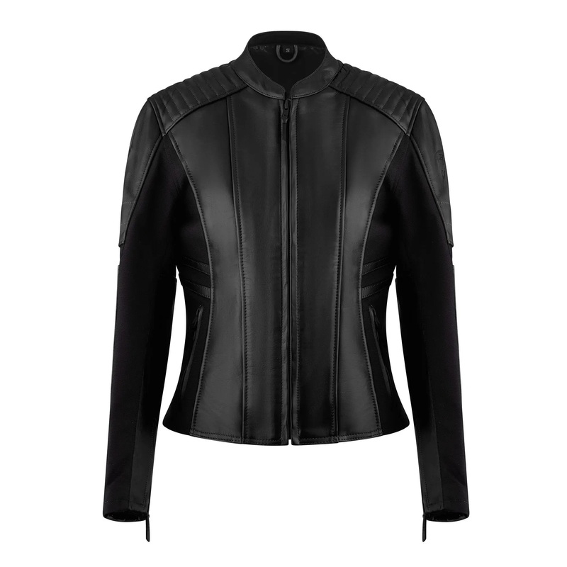 MotoGirl Amelia Ladies Leather Jacket Black