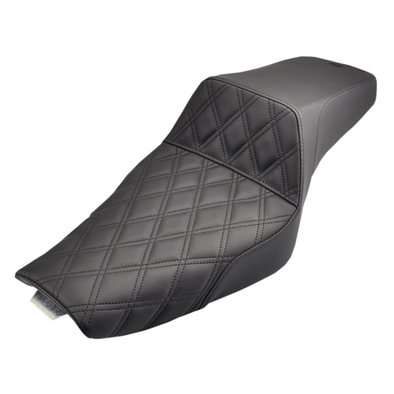 Saddlemen Step-Up Seat Sportster 2004-21 w/3.3 gal. tank, 2010-21 w/2.1 gal. tank-Black Front Diamon