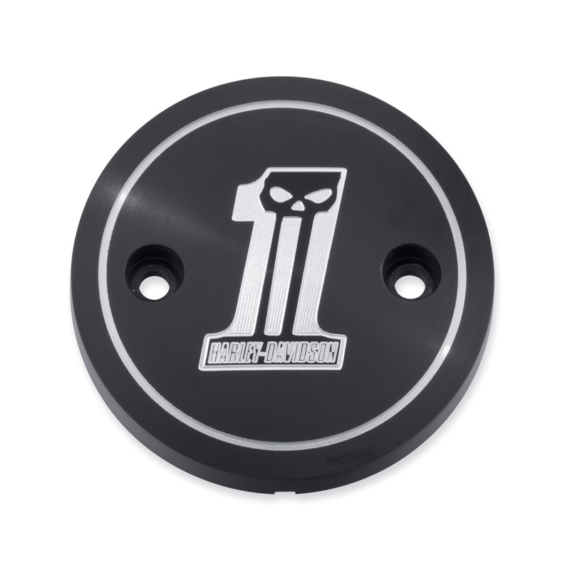 Harley Davidson 25700307 Dark Custom Left Side Medallion KIT, LH ENG MEDALLION, DARK CU