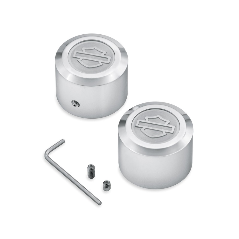 Harley Davidson 44114-07 Aluminator Billet Front Axle Nut Covers ALUMINATOR CHROME FRONT AXLE N