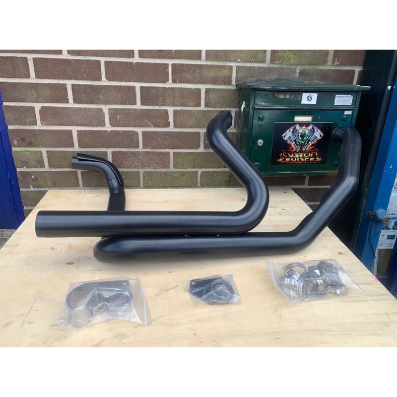 Harley Touring Bagger  Power Duals Headers exhaust Black  Ultima 60-375