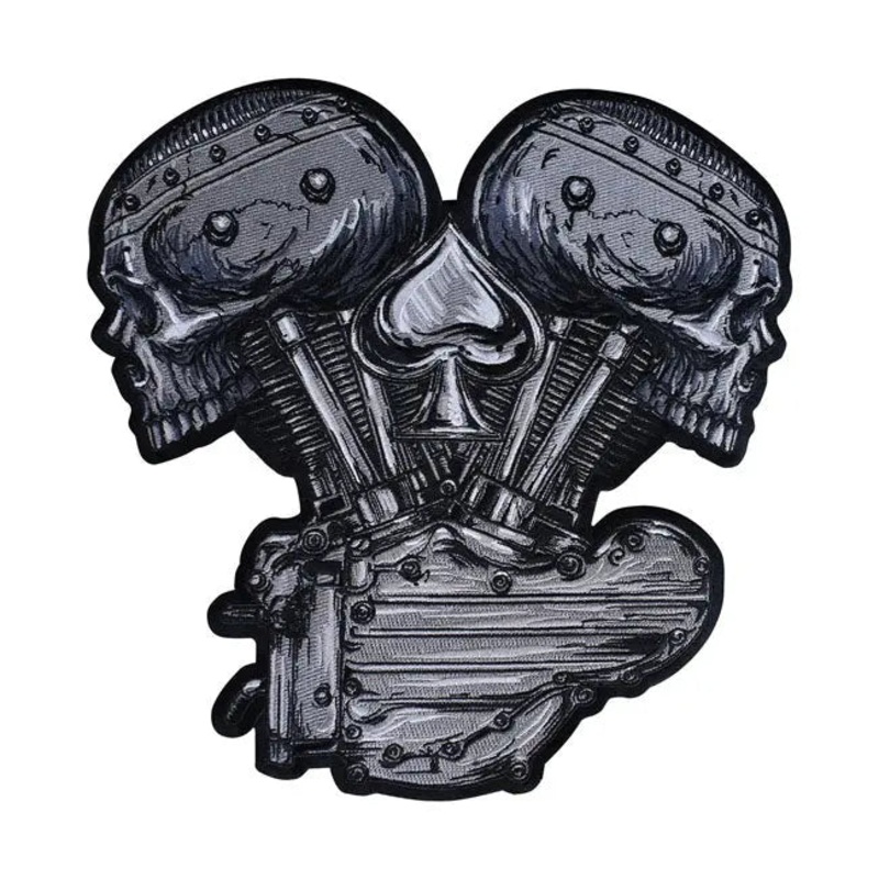 Lethal Threat Metal And Meyhem V-Twin Skull Patch