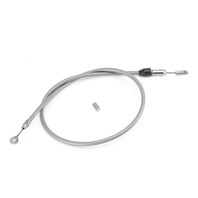 46″ Extended Length Quick Connect Braided Stainless Steel Upper Clutch Cable for 2018-later Harley Softail & 2021-later Touring