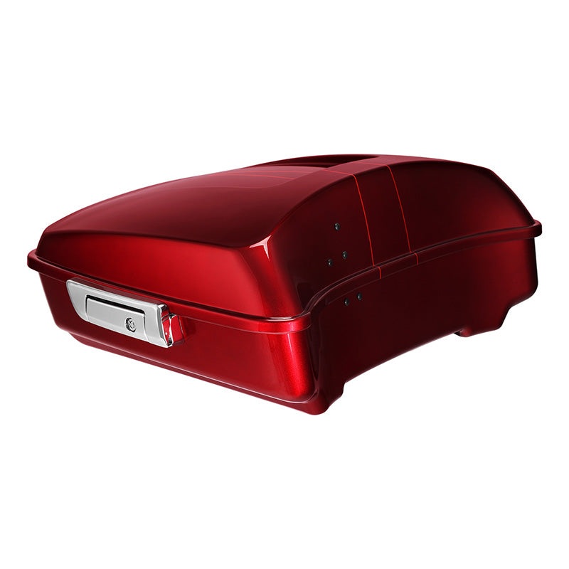 HR3 Velocity Red Sunglo Solid Color 10.7″ Chopped Style Tour Pack Luggage For 14-24 Harley Touring