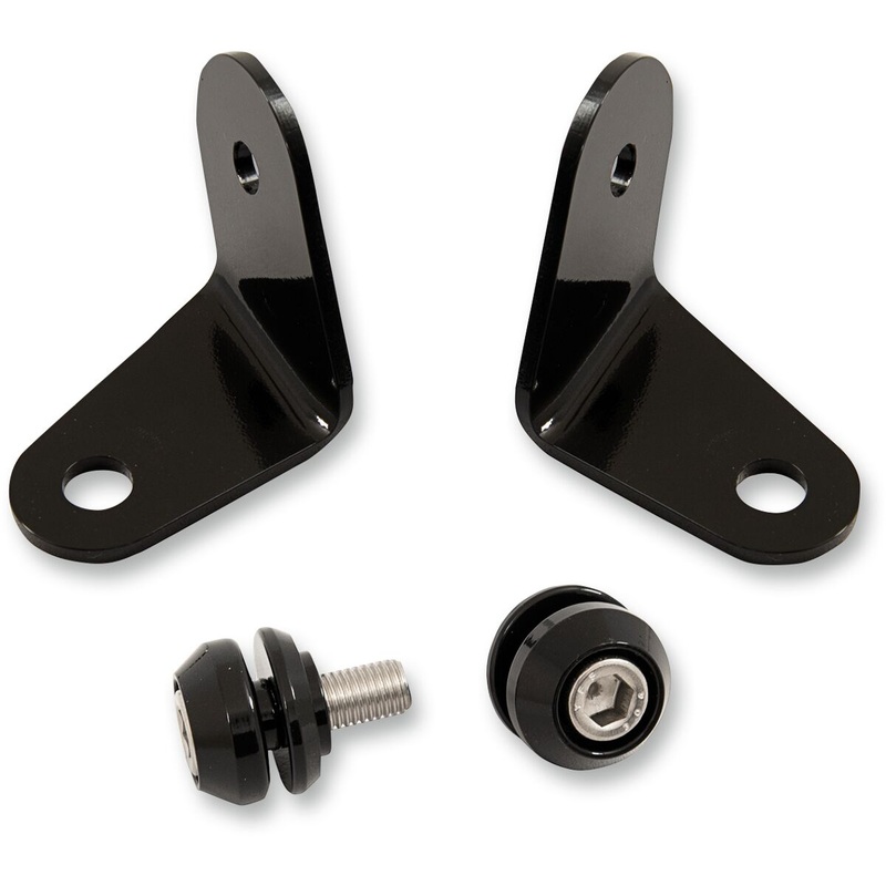 Turn Signal relocation Hardware covered forks w/o lighbar, Black – 88-10 Softail
