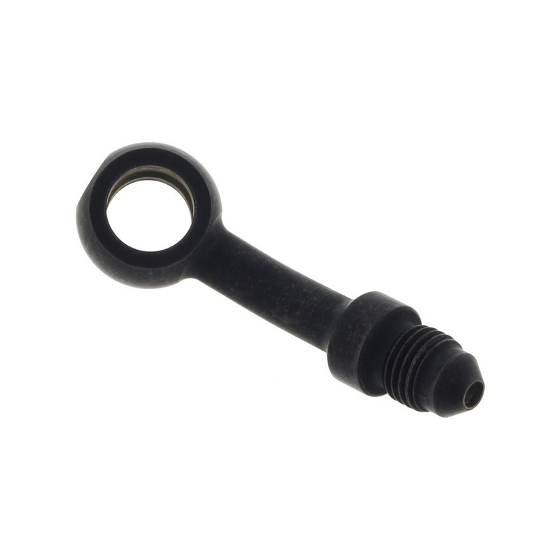 Black 3/8in. (10mm) ID, 35 Degree Banjo – Male #3 End.