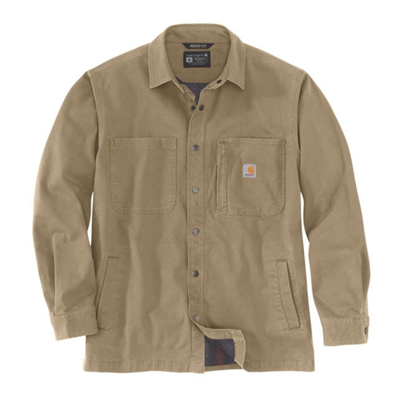 Carhartt Fleece Lined Denim Shirt Jacket Dark Khaki