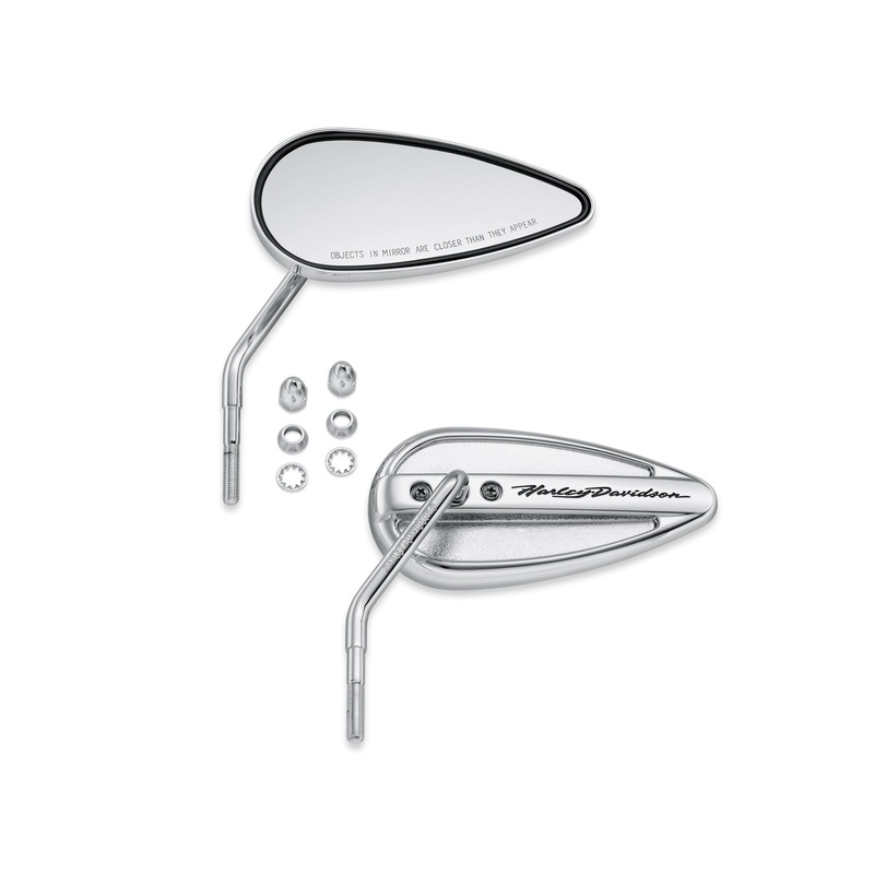 Harley Davidson 91968-98 Script Teardrop Mirrors KIT MIRROR,TEAR DROP,W/HD SCRI