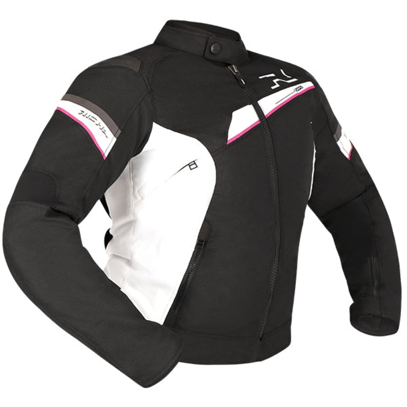 Richa Gotham 3 Ladies Waterproof Textile Jacket Black / White / Fuchsia