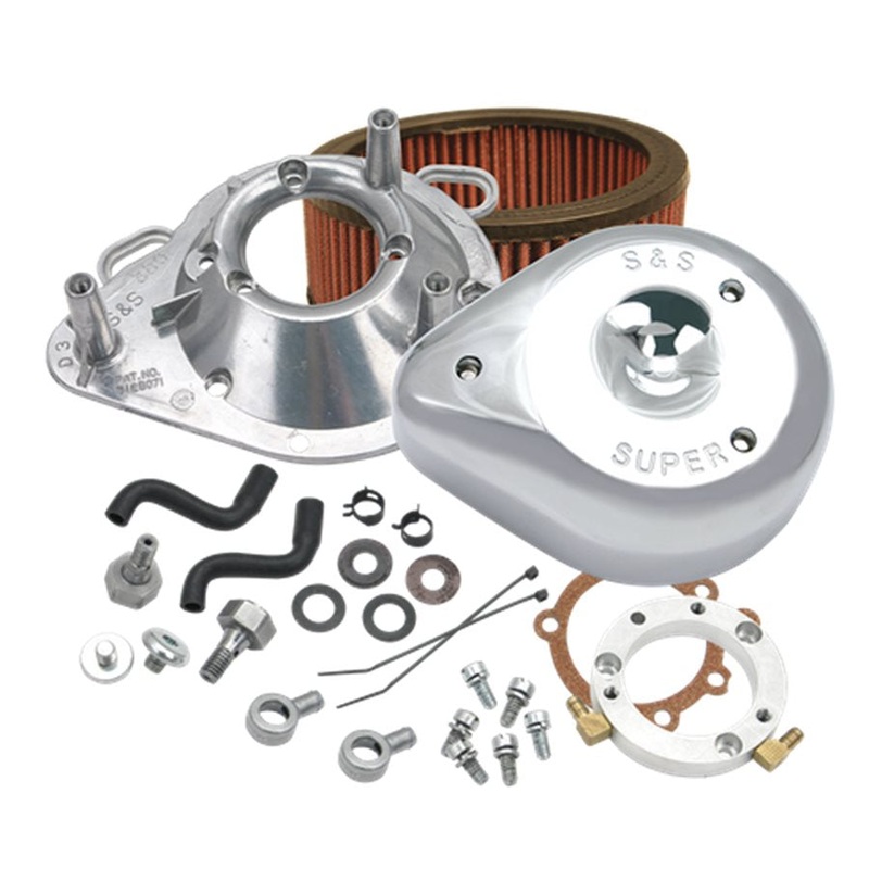 S&S Teardrop Air Cleaner Kit For 1993-’06 HD Big Twins with Stock CV carburetors – Chrome