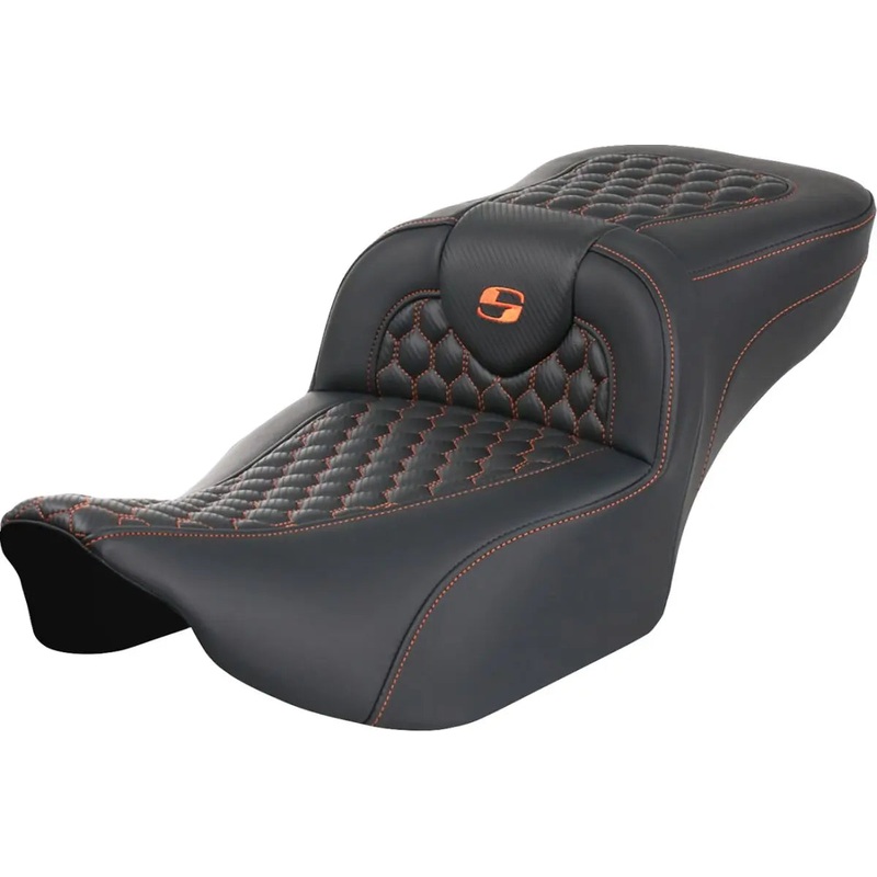 Saddlemen Roadsofa Extended Reach Orange Stitching Seat Black / Orange