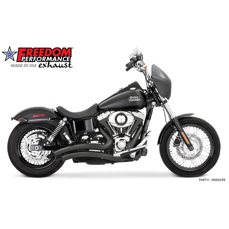 Radius exhaust Dyna Harley Davidson HD00219-QB FREEDOM PERFORMANCE  RADICAL RADIUS Harley DynaGlide Black