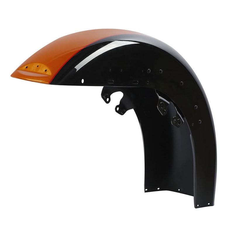HR3 Amber Whiskey/Vivid Black Motorcycle 18″ Front Mudguard Fender (can be installed with lighting) For Harley Touring Electra Glide Ultra Limited Tri Glide 14-23