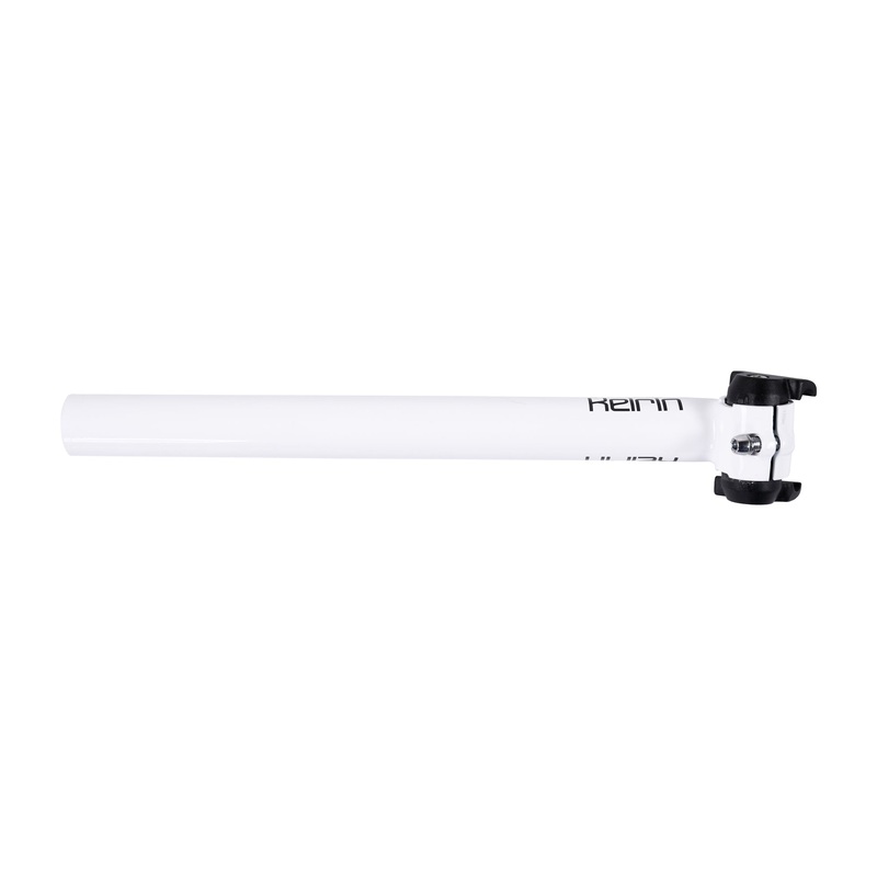 Keirin Seatpost 31.6×350 Head S.B.Bk Tube White