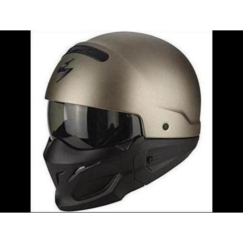 Scorpion EXO COMBAT modular Motorcycle crash Helmet, Titanium, Size XS  and small full or open face modern cool  skid lid last one at this great price-! see our other lids too from Simpson Nexx Biltwell Bandit and Bell helmets