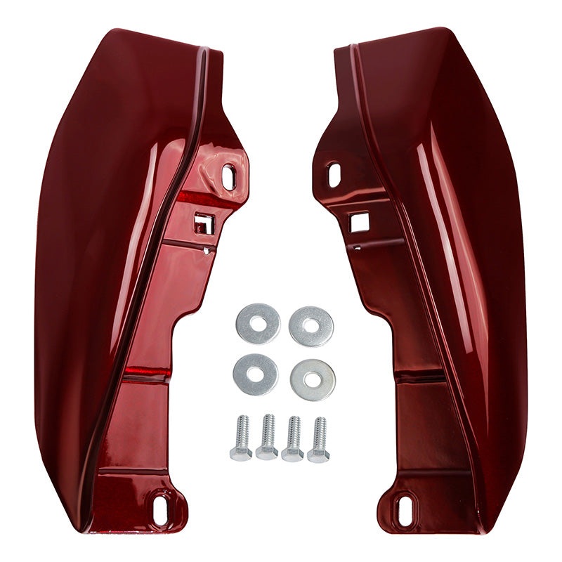 HR3 Mysterious Red Sunglo/ Velocity Red Sunglo Mid-Frame Air Deflectors For Harley Touring and Trike Models 09-24