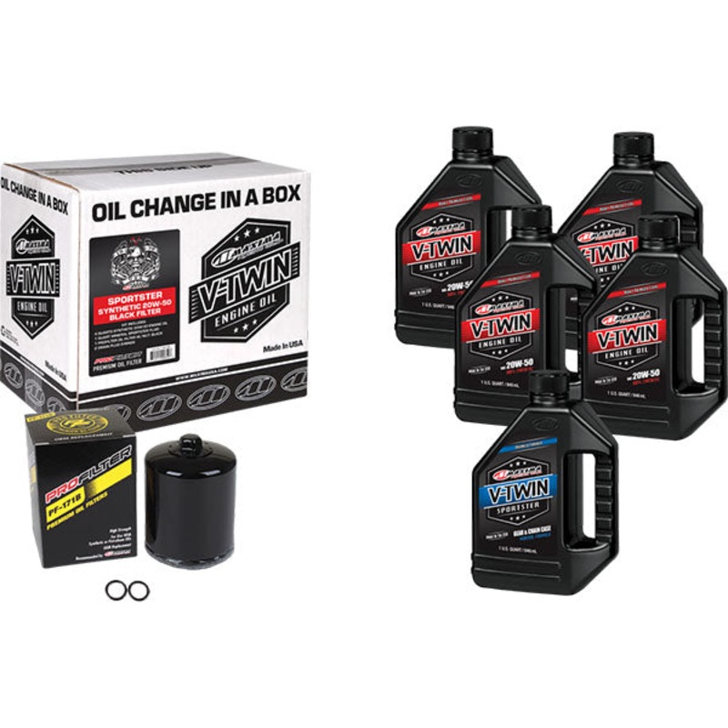 Maxima – Sportster V-Twin Synthetic 20W-50 Oil Change Kit