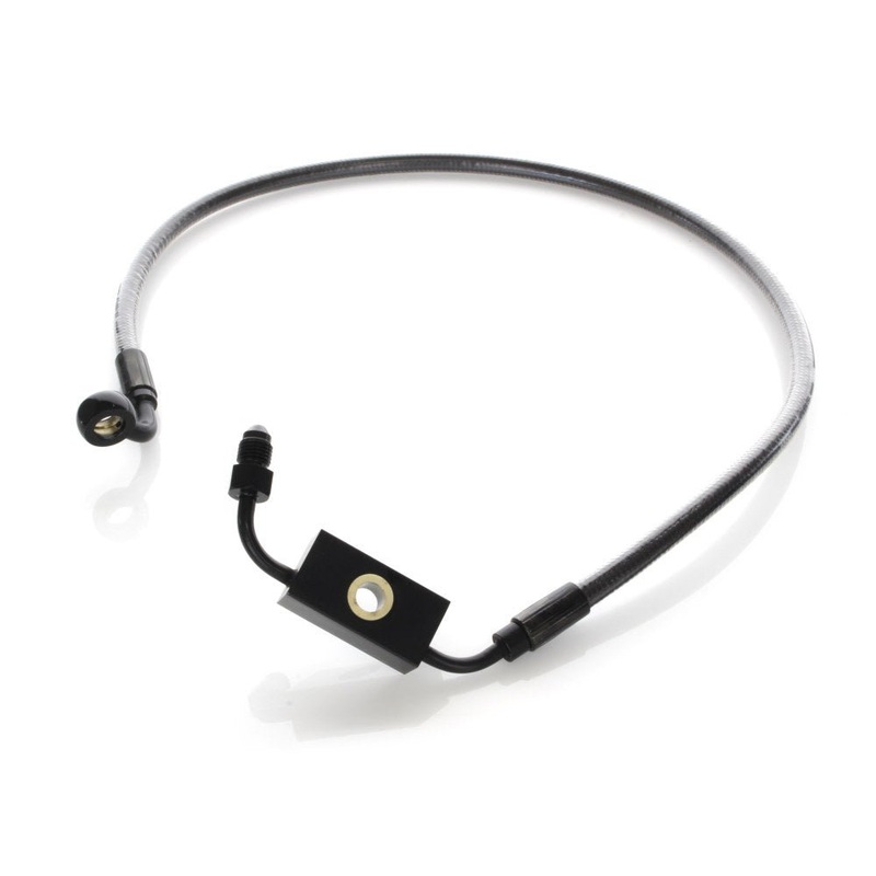 MS +4in. Lower Front Brake Line – Black. Fits Dyna 2012-2017.