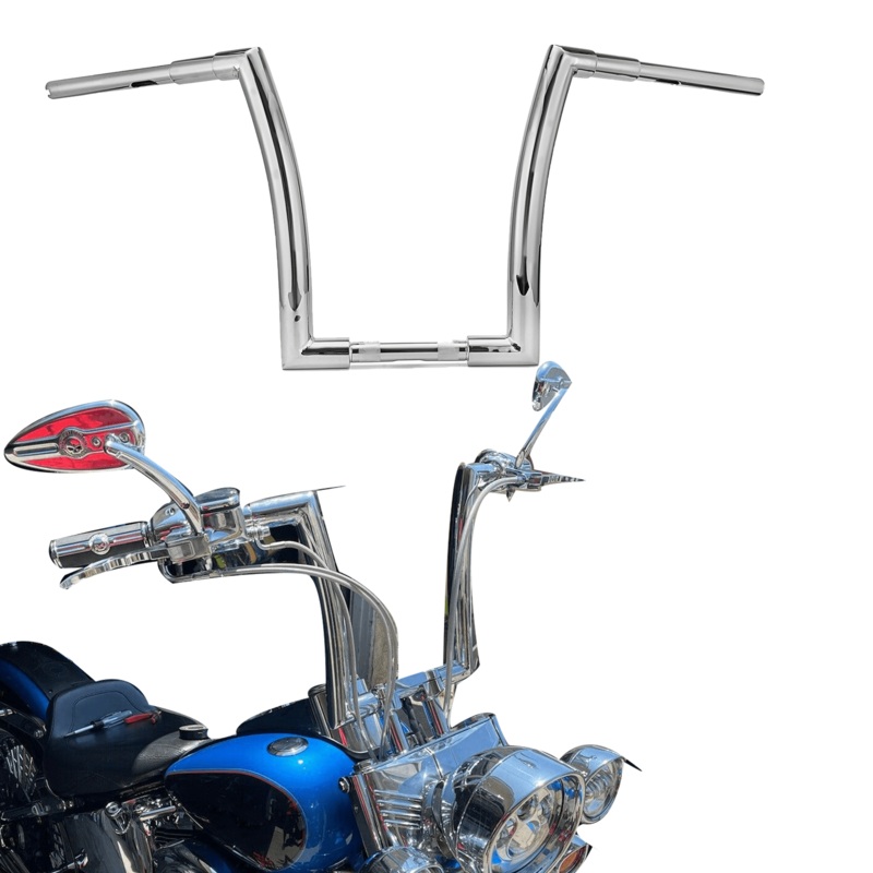 Harley Dyna Wide Glides Low Riders Rise Monster 1-1/2″ Fat Bar 1″ Clamp Handlebar