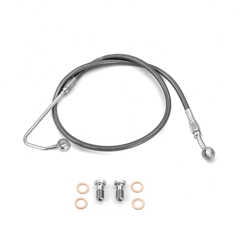 2015-2017 Harley Softail Deluxe/Fat Boy Extended Length ABS Upper Hydraulic Front Brake Line Kit for 12″-14″ Handlebar