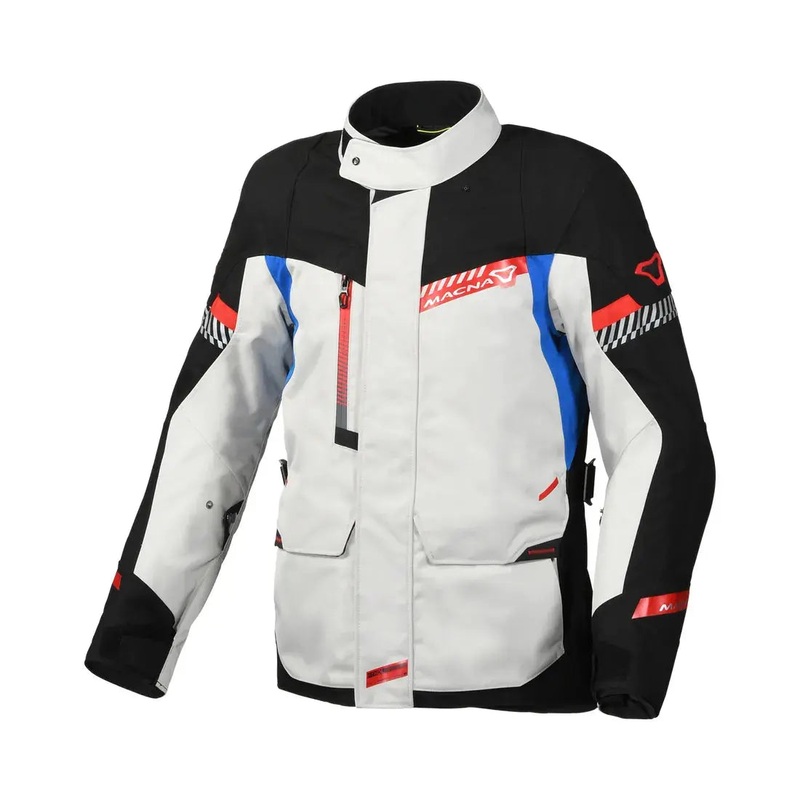 Macna Aspire Textile Jacket Light Grey / Black / Blue