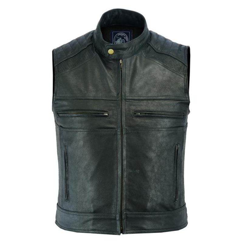 Johnny Reb Botany Vintage Leather Vest – Black