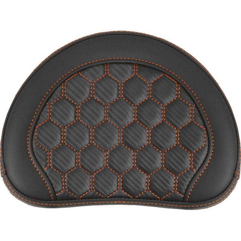 Sissy Bar Pad Contoured, Orange Stitch