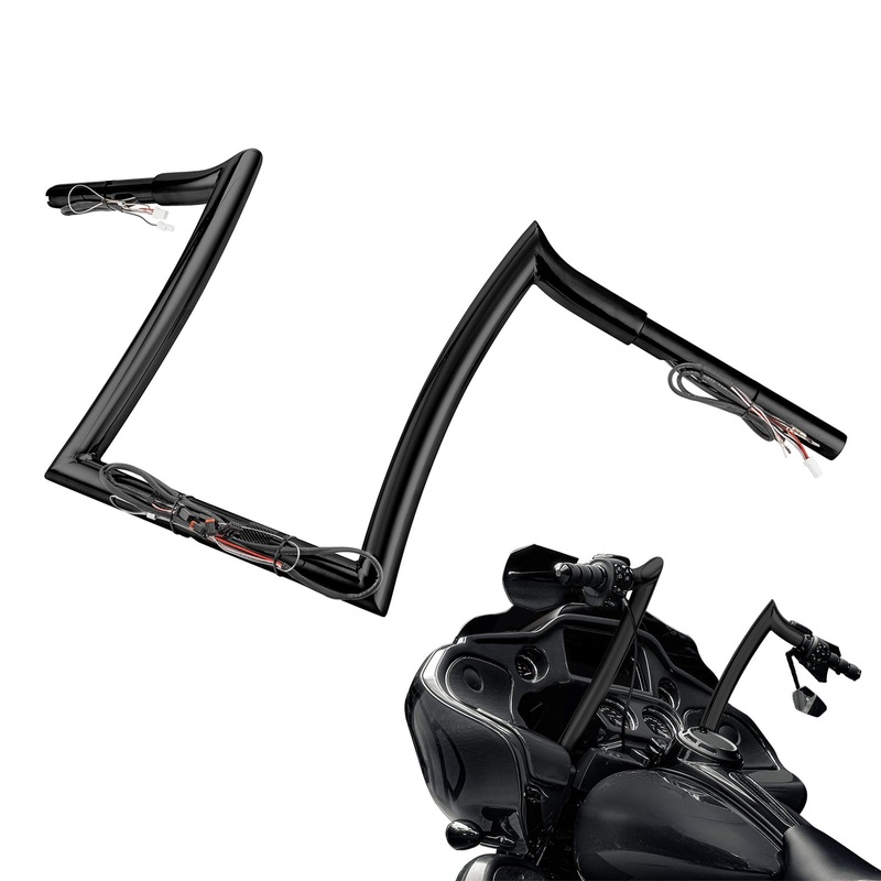 2015-2023 Harley Touring Road Glide Gloss Black 12″ Pre-Wired Handlebar Bagger-sharp Bar