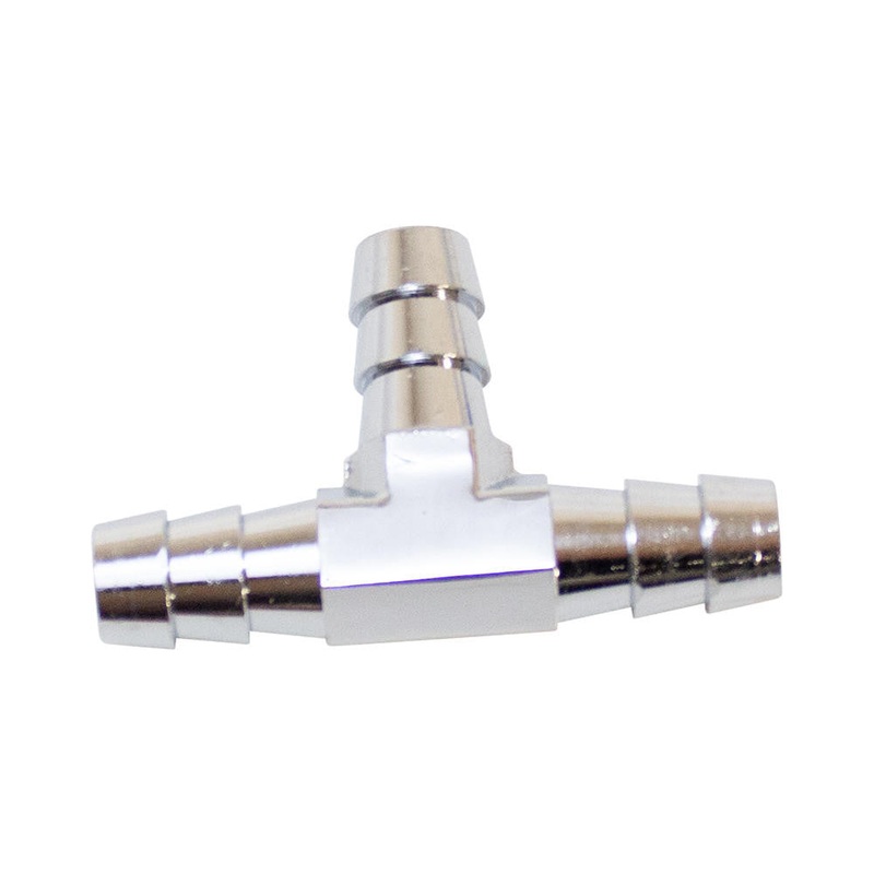 3/8″ Hose Barb Tee Fitting – Chrome