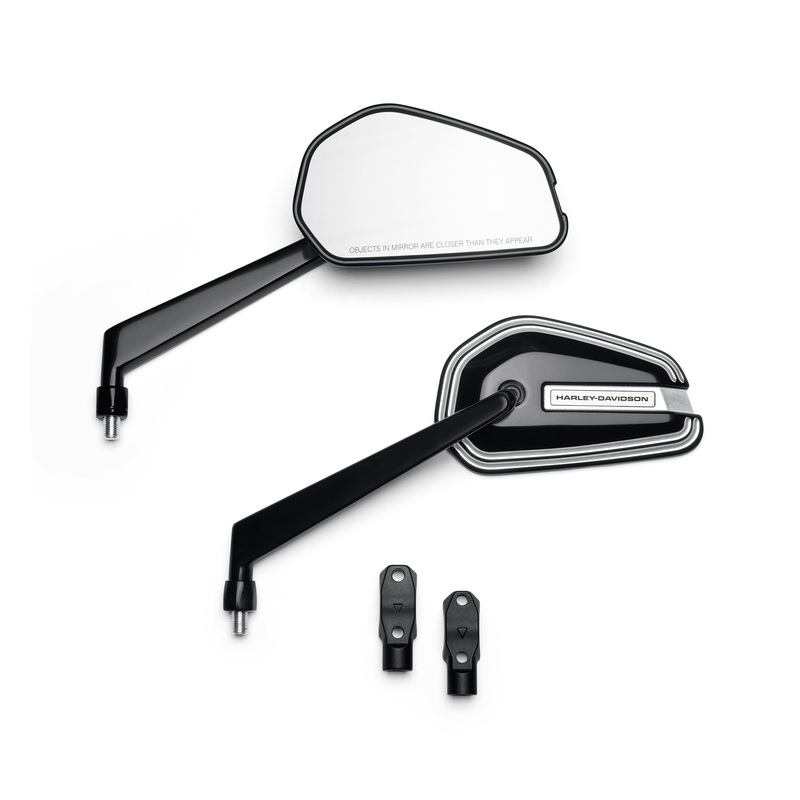 Harley Davidson 56000221 Empire Mirrors KIT,MIR,BLK EDGE CUT