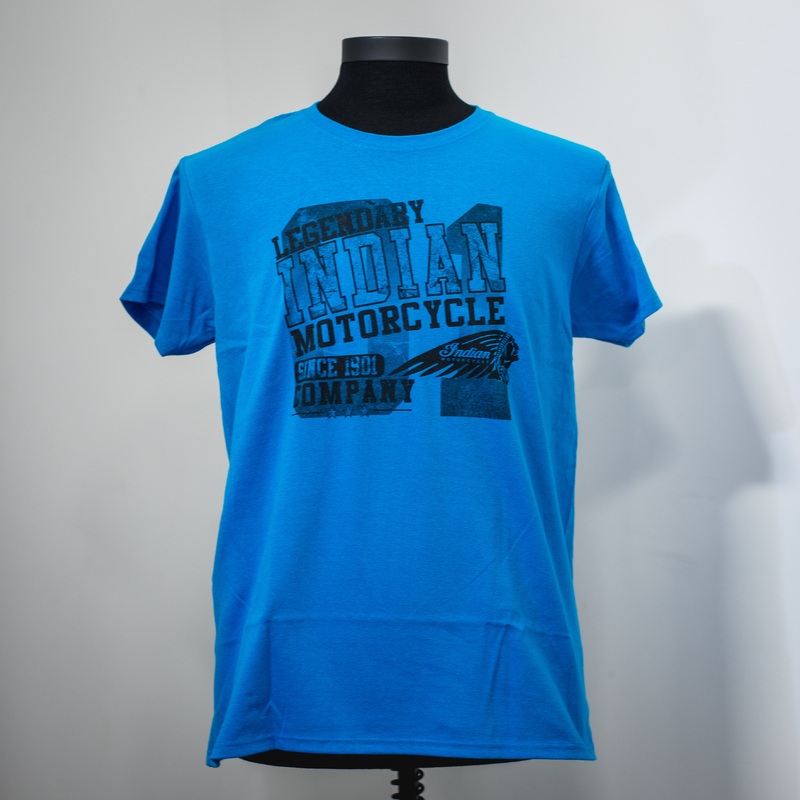 FEMALE BLACK LEGENDARY LOGO, TEAL INDIAN MOTORCYCLE OF OC DEALER TEE