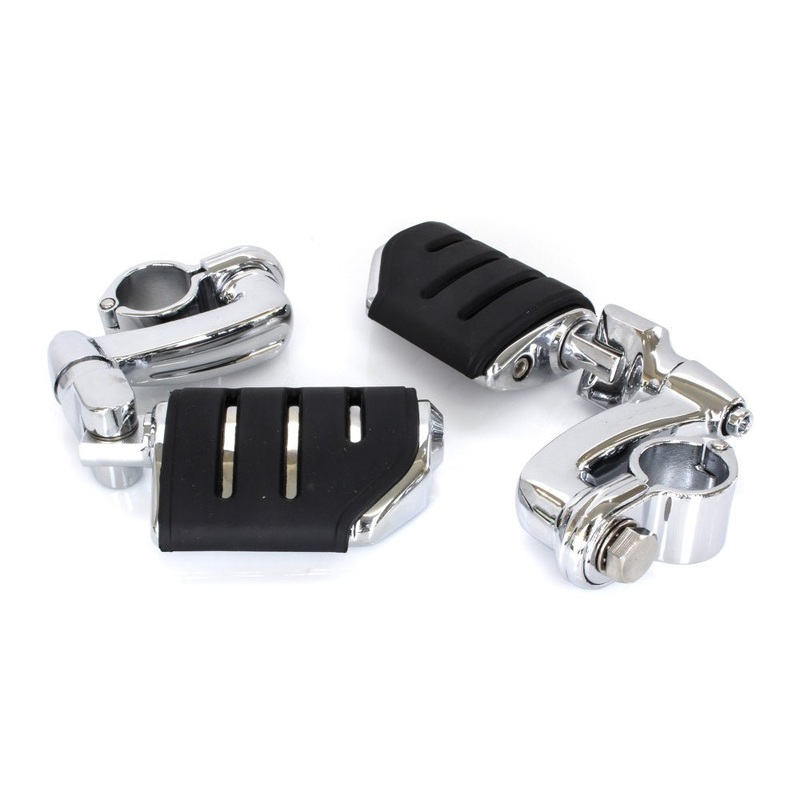 Longhorn Offset Highway Footpegs, 1-1/4in. Magnum Quick Clamps – Chrome.