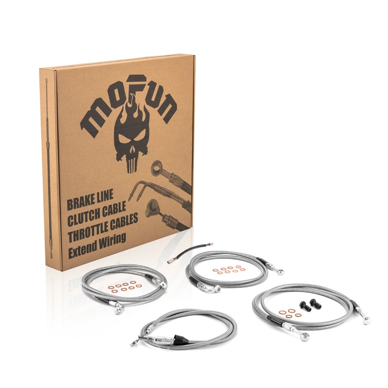 Throttle by Wire Extensions, Extended Length ABS Hydraulic Front Brake Line, Clutch Line Kit for 2021-2024 Harley Touring (for 12″-14″ Handlebar ABS)