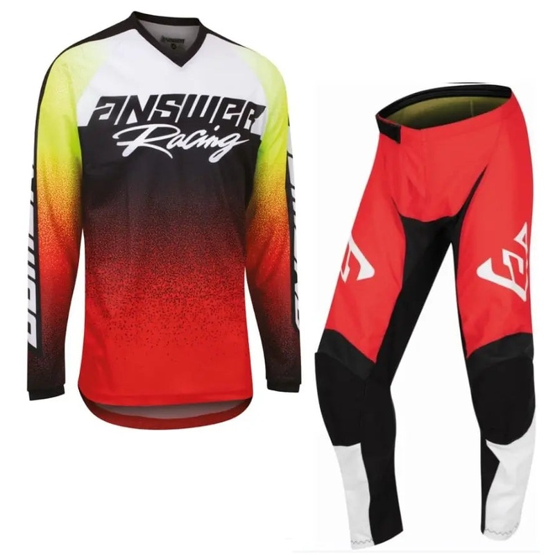 Answer Racing Syncron Prism Motocross Pant & Jersey Kit Red / Hyper Acid