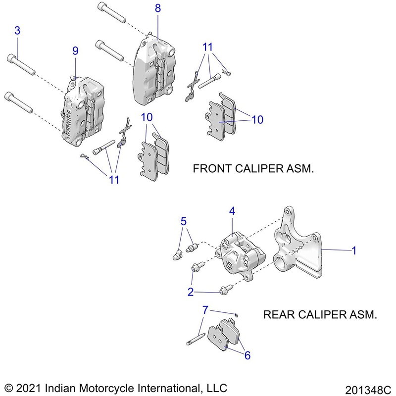 FRONT CALIPER K-SPRING AND PINS KIT, PART 2208064 (FTR)
