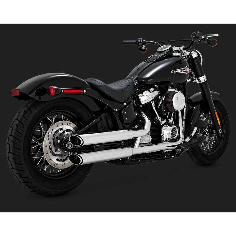 Harley Davidson Milwaukee 8 Softail vance and hines Chrome slash slip-on muffler