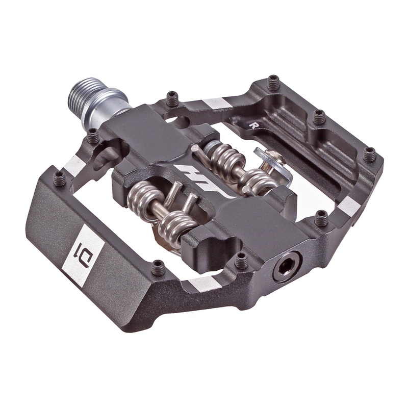 HT Pedals D1 Duo Platform+Clipless Pedals CrMo – Black