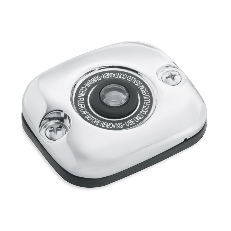 Harley Davidson 45078-96D Chrome Master Cylinder Cover KIT-COVER,MSTR CYL,CHRM/DOT 5
